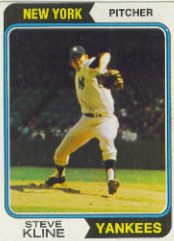 1974 Topps Baseball Cards      324     Steve Kline